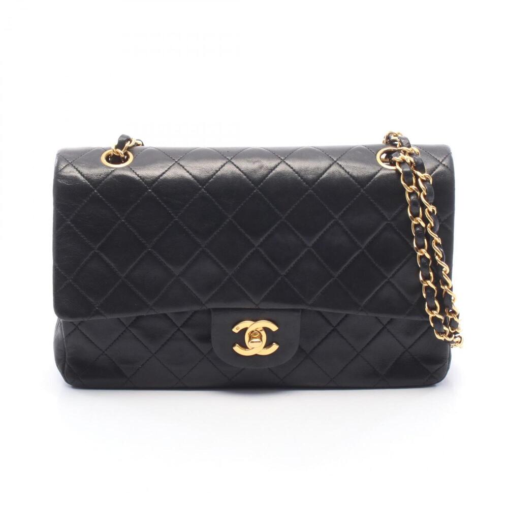 Chanel Matelassé Double Flap Shoulder Bag/Handbag, Lambskin Leather, Women's,...